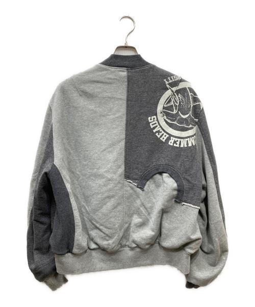 UNDERCOVERISM（アンダーカバーイズム）UNDERCOVERISM (アンダーカバーイズム) 異素材スタジャン グレー×グリーン サイズ:SIZE4の古着・服飾アイテム