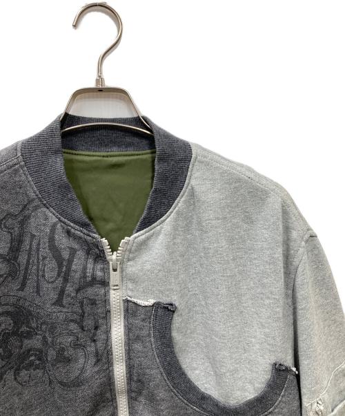 UNDERCOVERISM（アンダーカバーイズム）UNDERCOVERISM (アンダーカバーイズム) 異素材スタジャン グレー×グリーン サイズ:SIZE4の古着・服飾アイテム