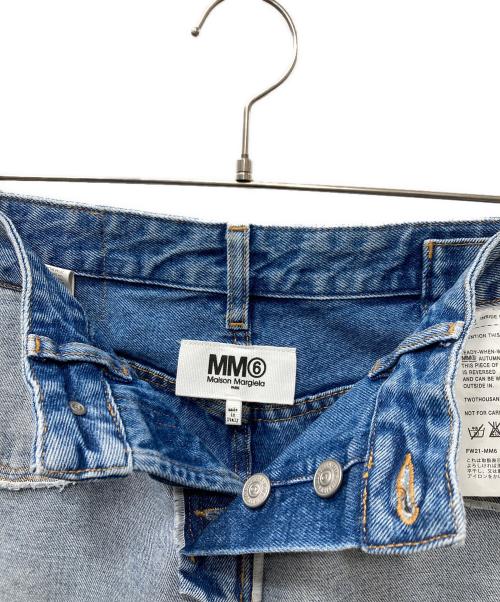 MM6 Maison Margiela（エムエムシックスメゾンマルジェラ）MM6 Maison Margiela (エムエムシックスメゾンマルジェラ) インサイドアウトデニムパンツ インディゴ サイズ:40の古着・服飾アイテム