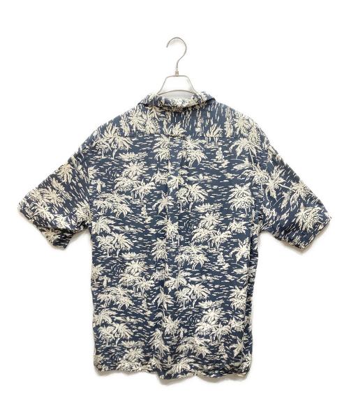 POLO RALPH LAUREN（ポロ・ラルフローレン）POLO RALPH LAUREN (ポロ・ラルフローレン) CALDWELL アイランド柄 ループカラー レーヨンアロハシャツ グリーン×アイボリー サイズ:Lの古着・服飾アイテム