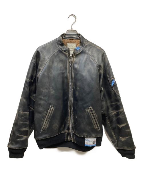 Maison MIHARA YASUHIRO（メゾン ミハラ ヤスヒロ）Maison MIHARA YASUHIRO (メゾン ミハラ ヤスヒロ) PVC Biker Jacket エコレザージャケット ブラック サイズ:SIZE48の古着・服飾アイテム
