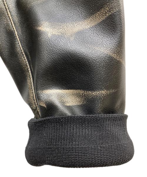 Maison MIHARA YASUHIRO（メゾン ミハラ ヤスヒロ）Maison MIHARA YASUHIRO (メゾン ミハラ ヤスヒロ) PVC Biker Jacket エコレザージャケット ブラック サイズ:SIZE48の古着・服飾アイテム