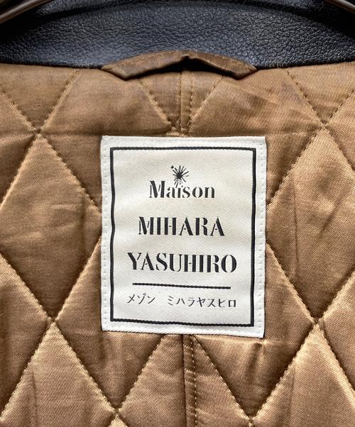 Maison MIHARA YASUHIRO（メゾン ミハラ ヤスヒロ）Maison MIHARA YASUHIRO (メゾン ミハラ ヤスヒロ) PVC Biker Jacket エコレザージャケット ブラック サイズ:SIZE48の古着・服飾アイテム