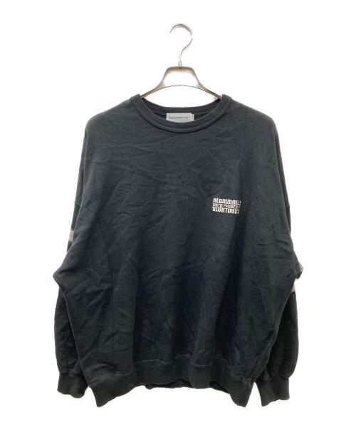 COOTIE PRODUCTIONS（クーティープロダクツ）COOTIE PRODUCTIONS (クーティープロダクツ) Jersey Jacquard Sleeve Crew スウェット ブラック サイズ:Mの古着・服飾アイテム