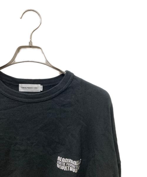 COOTIE PRODUCTIONS（クーティープロダクツ）COOTIE PRODUCTIONS (クーティープロダクツ) Jersey Jacquard Sleeve Crew スウェット ブラック サイズ:Mの古着・服飾アイテム