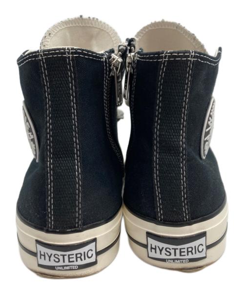 Hysteric Glamour（ヒステリックグラマー）Hysteric Glamour (ヒステリックグラマー) サイドジップ ハイカットスニーカー ブラック サイズ:26の古着・服飾アイテム