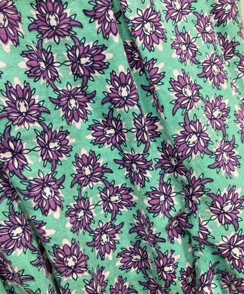mala KALANCHOE（マーラ カランコエ）mala KALANCHOE (マーラ カランコエ) Cotton Linen Botanical Print Wide Pants パンツ グリーン サイズ:SIZE Mの古着・服飾アイテム