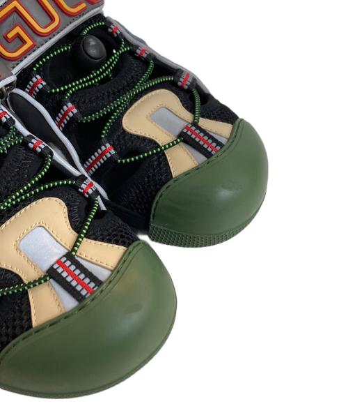 GUCCI（グッチ）GUCCI (グッチ) Tinsel Sport Sandals スポーツサンダル ブラック×グリーン サイズ:6の古着・服飾アイテム