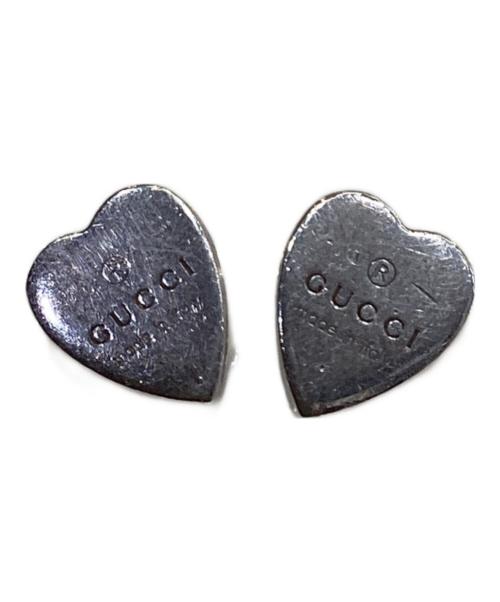 GUCCI（グッチ）GUCCI (グッチ) トレードマーク 2P ハートシェイプ ピアス シルバー サイズ:不明(表記無)の古着・服飾アイテム