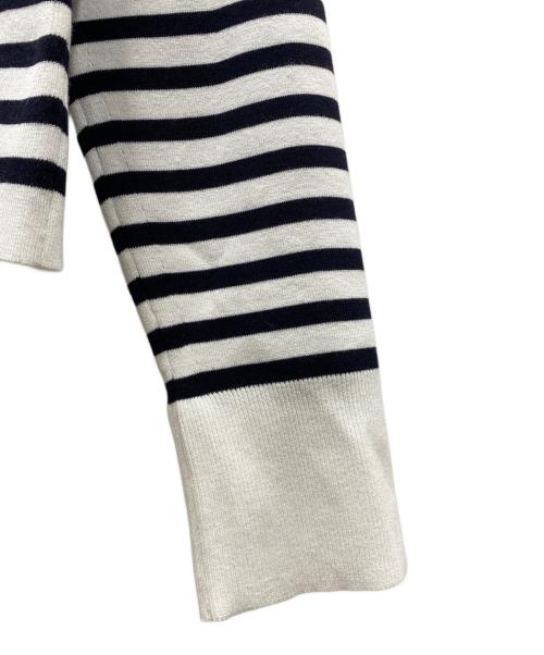 FOXEY（フォクシー）FOXEY (フォクシー) ボーダーコットンカーディガン ホワイト サイズ:40の古着・服飾アイテム