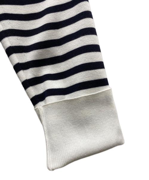 FOXEY（フォクシー）FOXEY (フォクシー) ボーダーコットンカーディガン ホワイト サイズ:40の古着・服飾アイテム