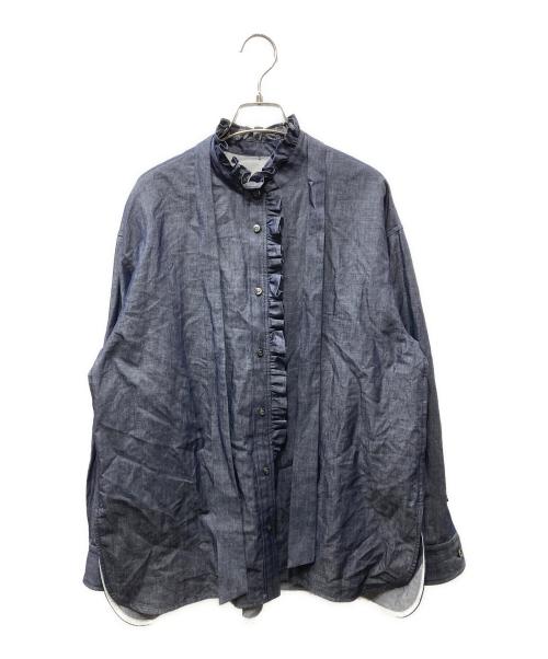 DEPAREILLE（デパリエ）DEPAREILLE (デパリエ) DENIM BOW SHIRT / デニムボウシャツ インディゴ サイズ:38の古着・服飾アイテム