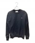 AMI Alexandre Mattiussiアミアレクサンドルマテュッシ）の古着「トリコロールロゴ刺繍スウェット」｜ブラック