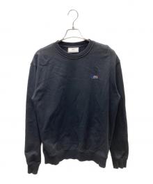 AMI Alexandre Mattiussi（アミアレクサンドルマテュッシ）の古着「トリコロールロゴ刺繍スウェット」｜ブラック