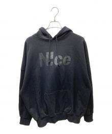 NICE（ナイス）の古着「ロゴプリントパーカー」｜ブラック