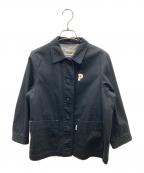 PINK HOUSEピンクハウス）の古着「99年製 USED コットンロゴプリントジャケット」｜ブラック