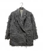 ERiKOKATORiエリコカトリ）の古着「ripped wool w jacket ジャケット」｜グレー