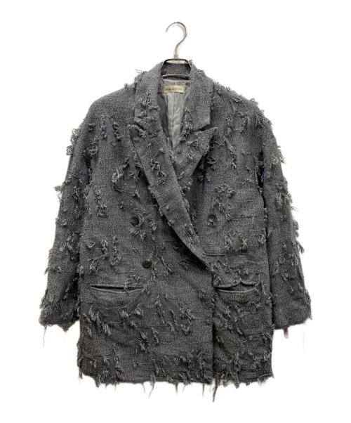 ERiKOKATORi（エリコカトリ）ERiKOKATORi (エリコカトリ) ripped wool w jacket ジャケット グレー サイズ:FREEの古着・服飾アイテム