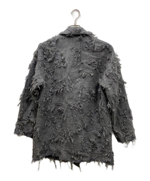 ERiKOKATORi（エリコカトリ）ERiKOKATORi (エリコカトリ) ripped wool w jacket ジャケット グレー サイズ:FREEの古着・服飾アイテム