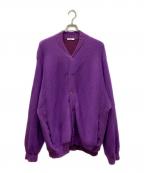 BODHIボーディ）の古着「COTTON CASHMERE RIVERSIBLE SWEAT CARDIGAN」｜パープル