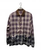 sacaiサカイ）の古着「21SS Plaid Overdye Jacket シャツ」｜パープル