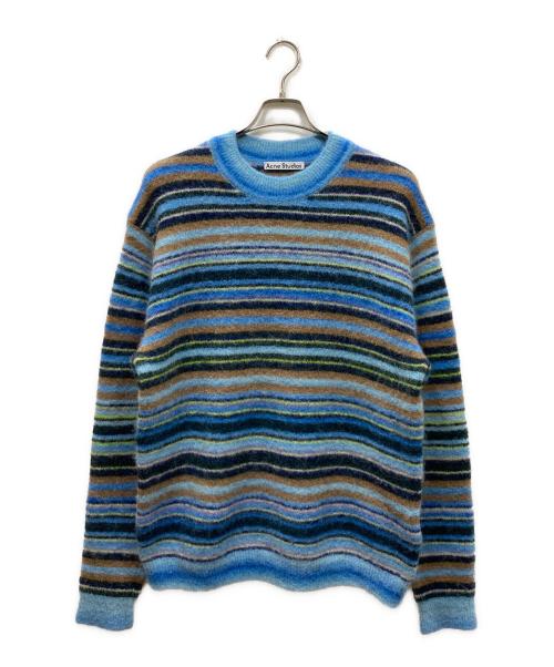 Acne studios（アクネ ストゥディオス）Acne studios (アクネ ストゥディオス) ボーダーニット ブルー サイズ:Sの古着・服飾アイテム