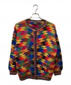 ROYAL ALPACAロイヤルアルパカ）の古着「総柄ニットカーディガン」｜マルチカラー