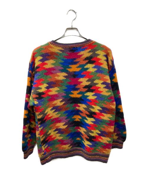 ROYAL ALPACA（ロイヤルアルパカ）ROYAL ALPACA (ロイヤルアルパカ) 総柄ニットカーディガン マルチカラー サイズ:Sの古着・服飾アイテム