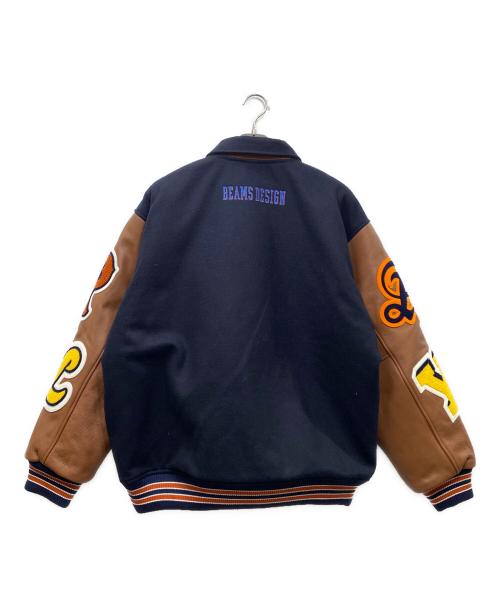 BEAMS（ビームス）BEAMS (ビームス) google Play オリジナルバーシティジャケット ブラック×ブラウン サイズ:XLの古着・服飾アイテム