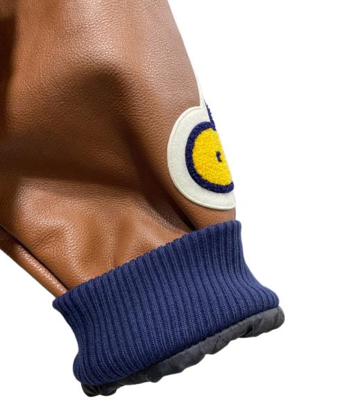 BEAMS（ビームス）BEAMS (ビームス) google Play オリジナルバーシティジャケット ブラック×ブラウン サイズ:XLの古着・服飾アイテム