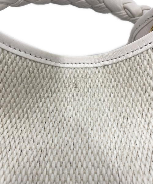 elleme（エレメ）elleme (エレメ) ラフィアハンドル 2WAYショルダーバッグ ホワイトの古着・服飾アイテム
