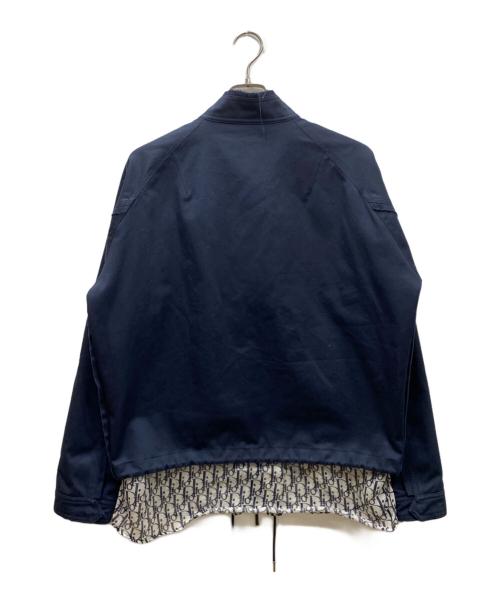 DIOR HOMME（ディオール オム）Dior Homme (ディオール オム) トロッター柄シャツ レイヤードジップブルゾン ネイビー×ホワイト サイズ:48の古着・服飾アイテム