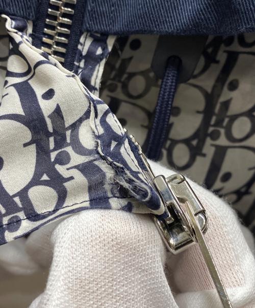 DIOR HOMME（ディオール オム）Dior Homme (ディオール オム) トロッター柄シャツ レイヤードジップブルゾン ネイビー×ホワイト サイズ:48の古着・服飾アイテム