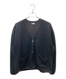 Name.（ネーム）の古着「CURL YARN ZIP UP CARDIGAN ジップアップVネックカーディガン」｜ブラック
