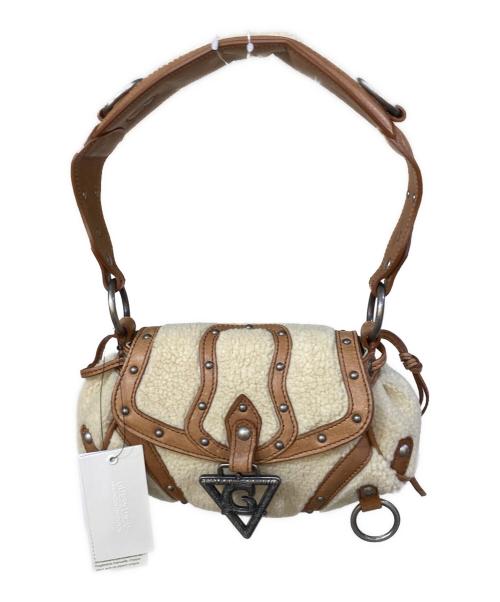 GUESS（ゲス）GUESS (ゲス) Faux Fur Mini Bag ムートンライクショルダーバッグ アイボリー×ブラウンの古着・服飾アイテム