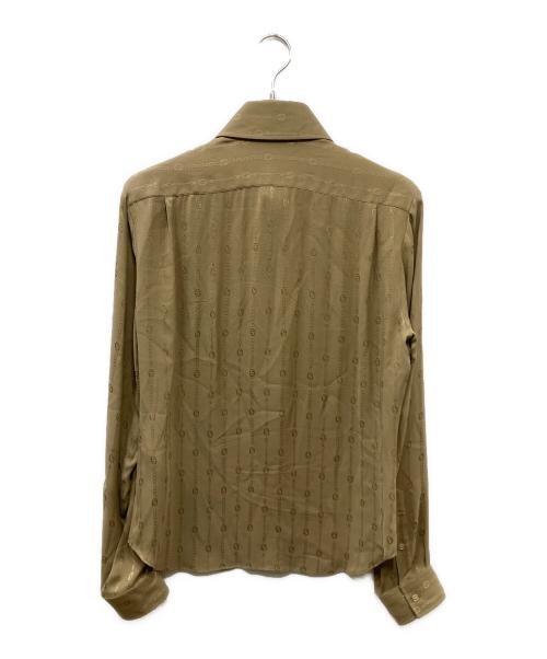 GUCCI（グッチ）GUCCI (グッチ) HAHAHA チェーンプリント シルクシャツ ベージュ サイズ:39の古着・服飾アイテム