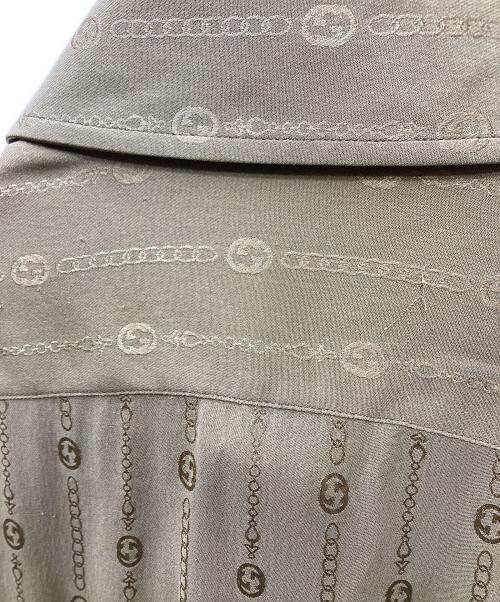 GUCCI（グッチ）GUCCI (グッチ) HAHAHA チェーンプリント シルクシャツ ベージュ サイズ:39の古着・服飾アイテム