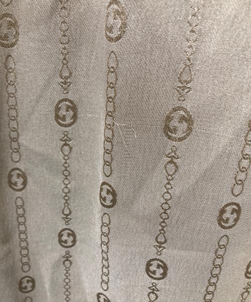 GUCCI（グッチ）GUCCI (グッチ) HAHAHA チェーンプリント シルクシャツ ベージュ サイズ:39の古着・服飾アイテム