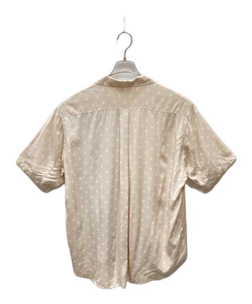 COMME des GARCONS HOMME PLUS（コムデギャルソンオムプリュス）COMME des GARCONS HOMME PLUS (コムデギャルソンオムプリュス) 90s レーヨンシルク 切替オープンカラーシャツ ベージュ×ブルー サイズ:印字消えの為不明の古着・服飾アイテム