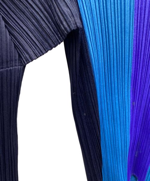 PLEATS PLEASE（プリーツプリーズ）PLEATS PLEASE (プリーツプリーズ) ハイネックプリーツカットソー ブルー サイズ:3の古着・服飾アイテム