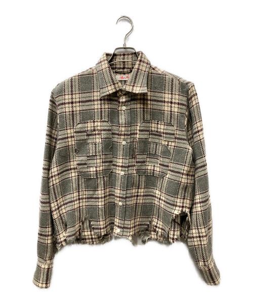 SYUMAN.（シュウマン）SYUMAN. (シュウマン) カットオフナンバリングシャツ ベージュ サイズ:SIZE2の古着・服飾アイテム