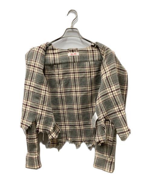 SYUMAN.（シュウマン）SYUMAN. (シュウマン) カットオフナンバリングシャツ ベージュ サイズ:SIZE2の古着・服飾アイテム