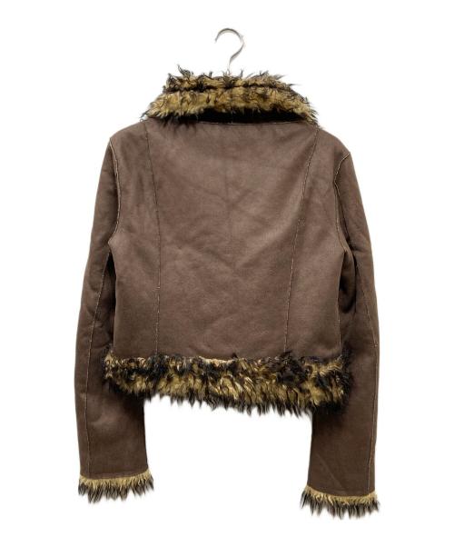 PERVERZE（パーバーズ）PERVERZE (パーバーズ) Vegan-Leather Wrap Neck Jacket ジャケット ブラウン サイズ:SIZE Mの古着・服飾アイテム