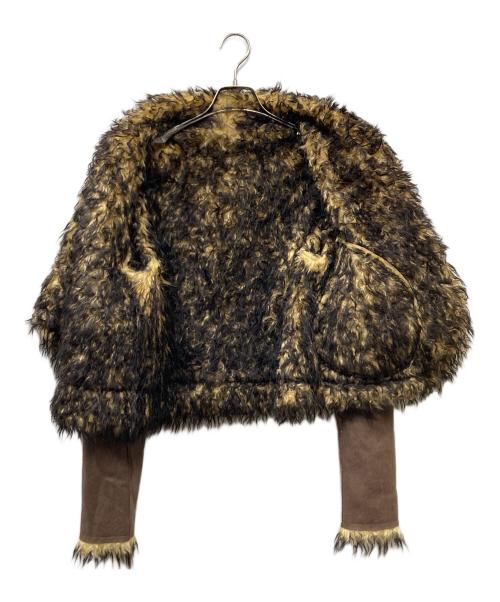 PERVERZE（パーバーズ）PERVERZE (パーバーズ) Vegan-Leather Wrap Neck Jacket ジャケット ブラウン サイズ:SIZE Mの古着・服飾アイテム