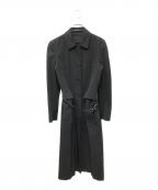 PRADAプラダ）の古着「レザー切替ステンカラーコート」｜ブラック