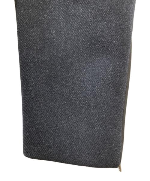 PRADA（プラダ）PRADA (プラダ) レザーパイピングウール比翼コート ブラック サイズ:40の古着・服飾アイテム