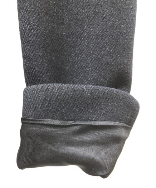 PRADA（プラダ）PRADA (プラダ) レザーパイピングウール比翼コート ブラック サイズ:40の古着・服飾アイテム