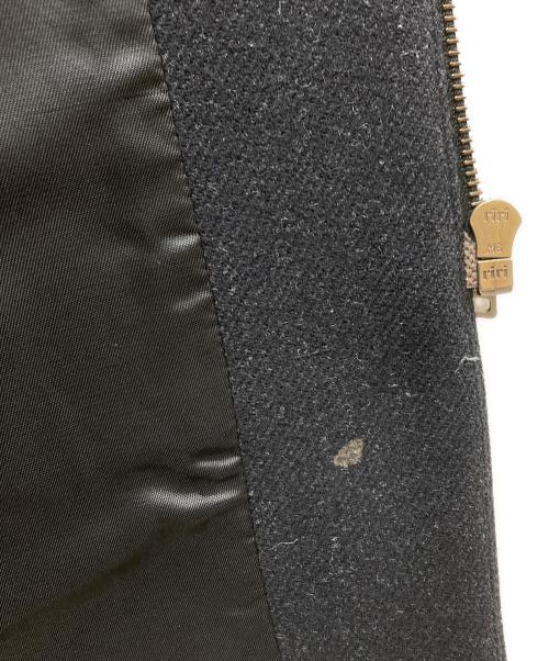 PRADA（プラダ）PRADA (プラダ) レザーパイピングウール比翼コート ブラック サイズ:40の古着・服飾アイテム