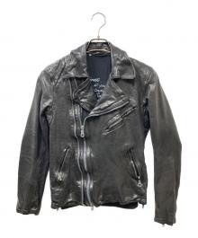 ISAMU KATAYAMA BACKLASH（イサムカタヤマ・バックラッシュ）の古着「ジャパンダブルショルダータンニン製品染めWライダース」｜ブラック