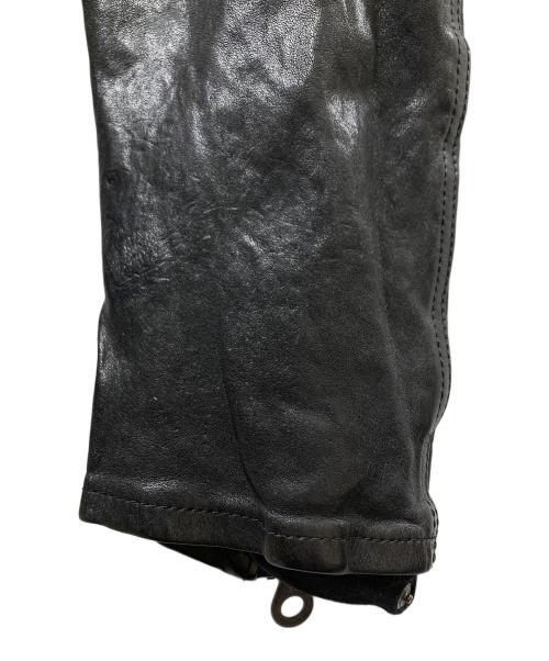 ISAMU KATAYAMA BACKLASH（イサムカタヤマ・バックラッシュ）ISAMU KATAYAMA BACKLASH (イサムカタヤマ・バックラッシュ) ジャパンダブルショルダータンニン製品染めWライダース ブラック サイズ:SIZE Mの古着・服飾アイテム